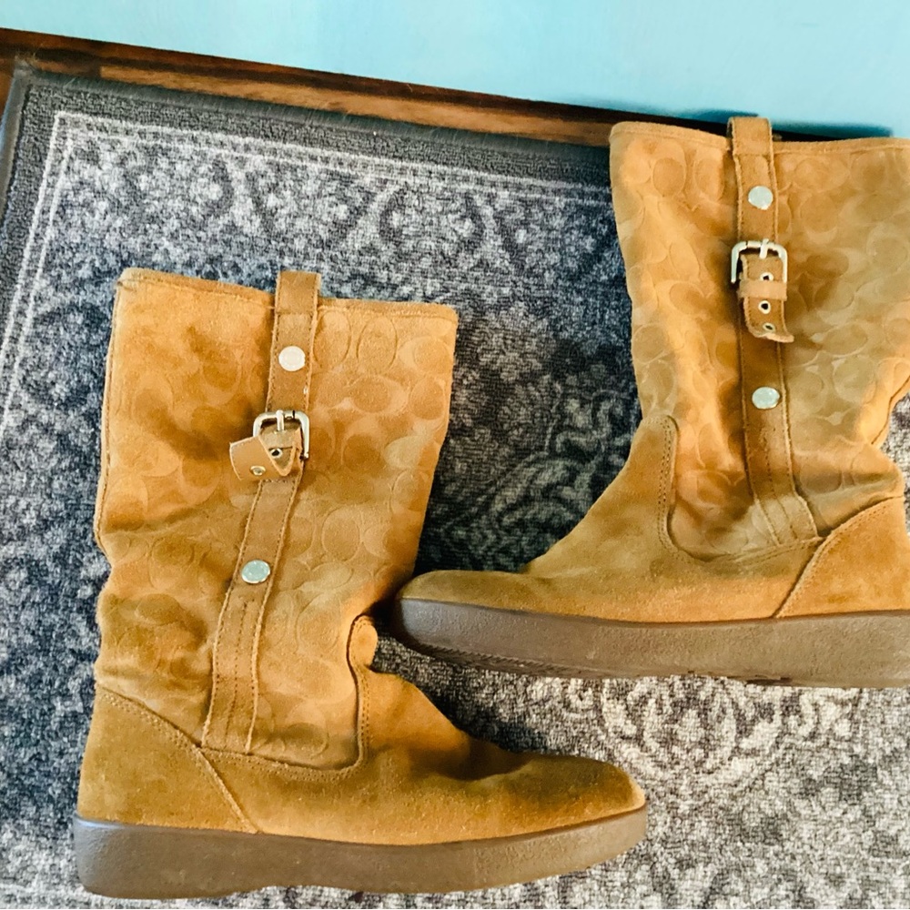 Coach Tullip Tan Suede Women's Boots